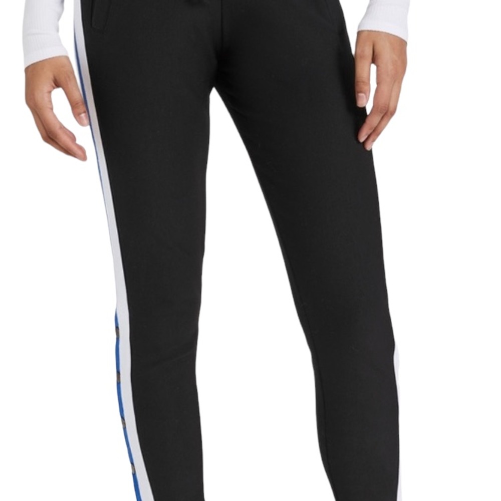 NWT Revolve x Plush Cozy Fleece-Lined Tuxedo Track Pants Striped Black J…